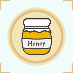 Honey jar color icon