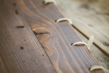 Background of wooden plank with binding menu.
