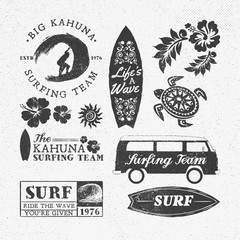 Surf team logos - obrazy, fototapety, plakaty