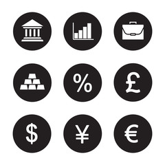 Banking and finance icons set