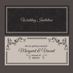 Retro wedding invitation