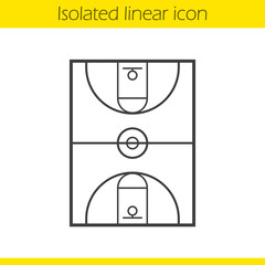Basketball field linear icon