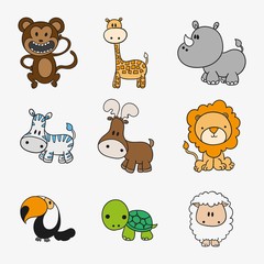 Collection of cute animals