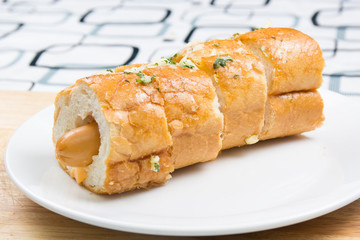 sausage bread on plate