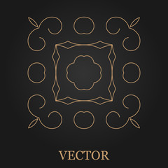 Logo design template, creative monogram, abstract round emblem, mono line decorative icon, vector illustration.