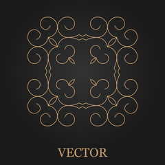 Logo design template, creative monogram, abstract round emblem, mono line decorative icon, vector illustration.