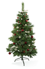 Geschmückter Weihnachtsbaum als Freisteller