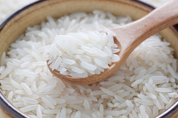 Grain white rice in a bowl