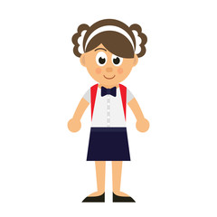 cartoon schoolgirl vector
