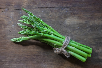 Fresh green asparagus for cooking.