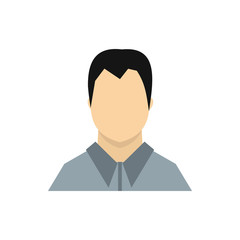 Man in gray shirt icon in flat style on a white background
