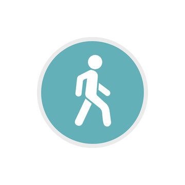 Pedestrians only road sign icon in flat style on a white background