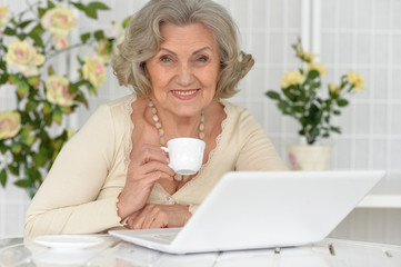Senior woman  with laptop