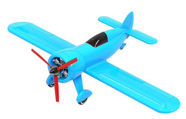 Propeller plane isolated on white. 3D render