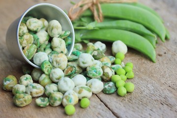 Green soybeans with coated