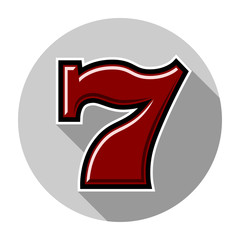Slot machine seven icon color vector illustration