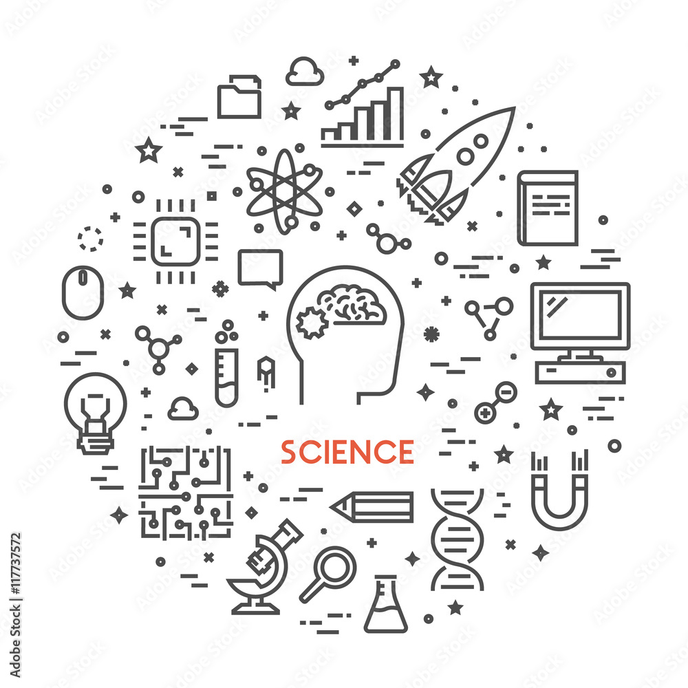 Wall mural vector line web concept for science