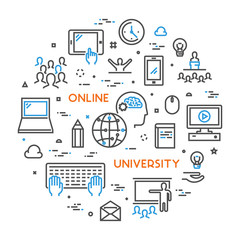 Vector line concept for online university