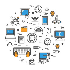 Vector line concept for online university