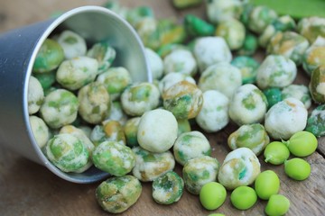 Green soybeans with coated
