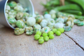Green soybeans with coated