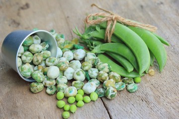 Green soybeans with coated