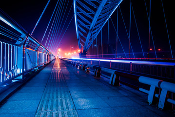 view of sidewalk on Tianjin Dagu bridge,china.
