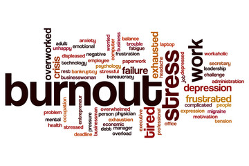Burnout word cloud concept
