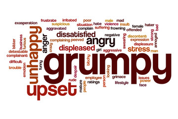 Grumpy word cloud concept