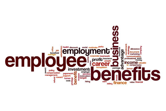 Employee benefits word cloud concept