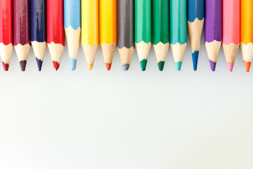 Colorful Multi-Color Of Pencil / Colorful Multi-Color Of Pencil Isolated On White Background.
