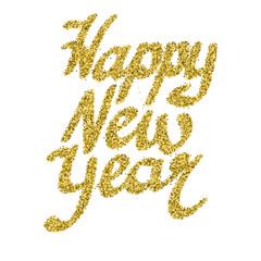 New Year lettering with stars