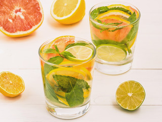 Citrus homemade lemonade, summer drink