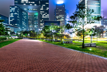 brick city road near modern building