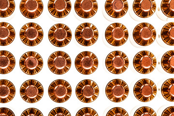 Fototapeta premium Pistol cartridges from top