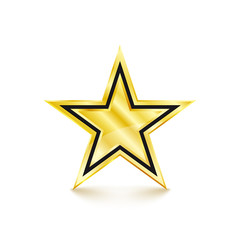 Golden star on white background. Vector Illustration
