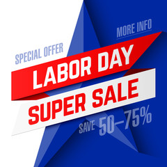 Labor Day Super Sale promotion advertising banner design, special offer