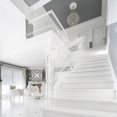 White staircase in expensive house