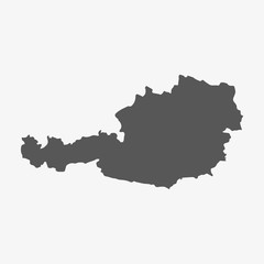 Austria map in gray on a white background