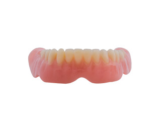 plastic teeth on isolate white background. (clipping path)