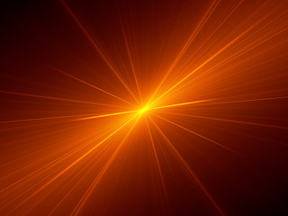 Naklejka premium Orange glowing star in space