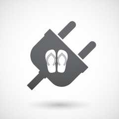 Isolated male plug with   a pair of flops