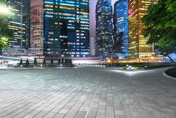 brick city road near modern building