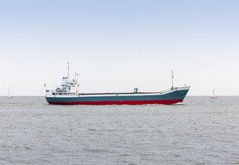 Small cargo ship on the North Sea