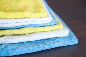 Various colored microfiber cloths