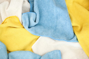Various colored microfiber cloths