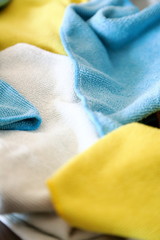 Various colored microfiber cloths