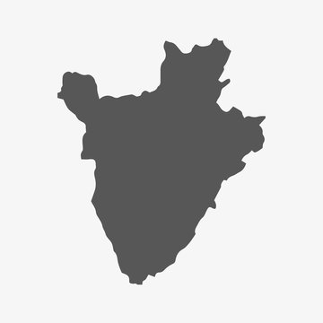 Burundi map in gray on a white background