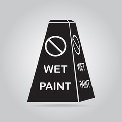 Wet paint sign