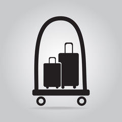 Luggage and cart icon